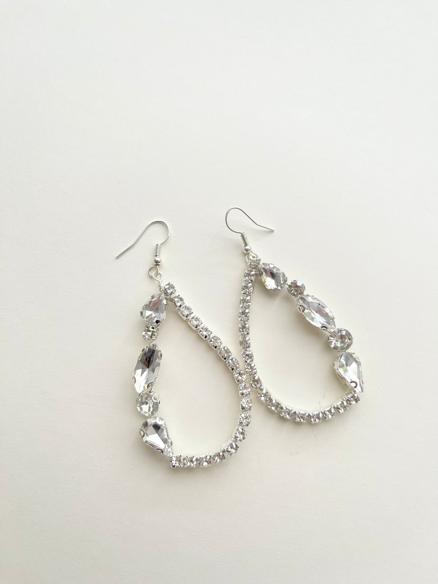 Boucle d'oreille de mariée cristaux