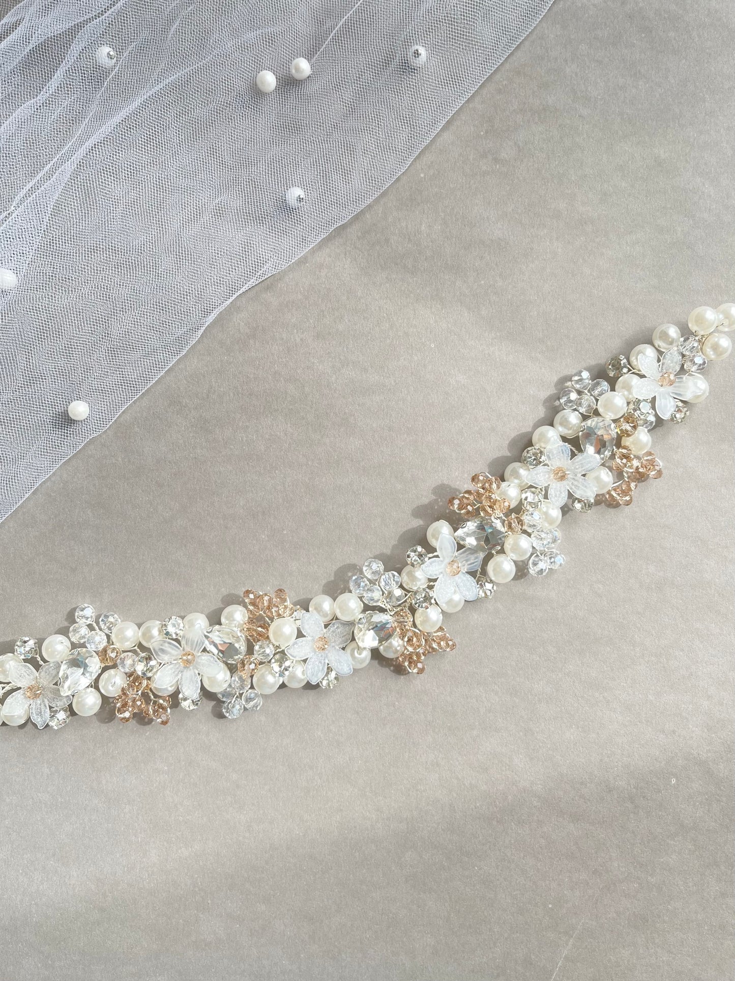 Bridal floral headpiece