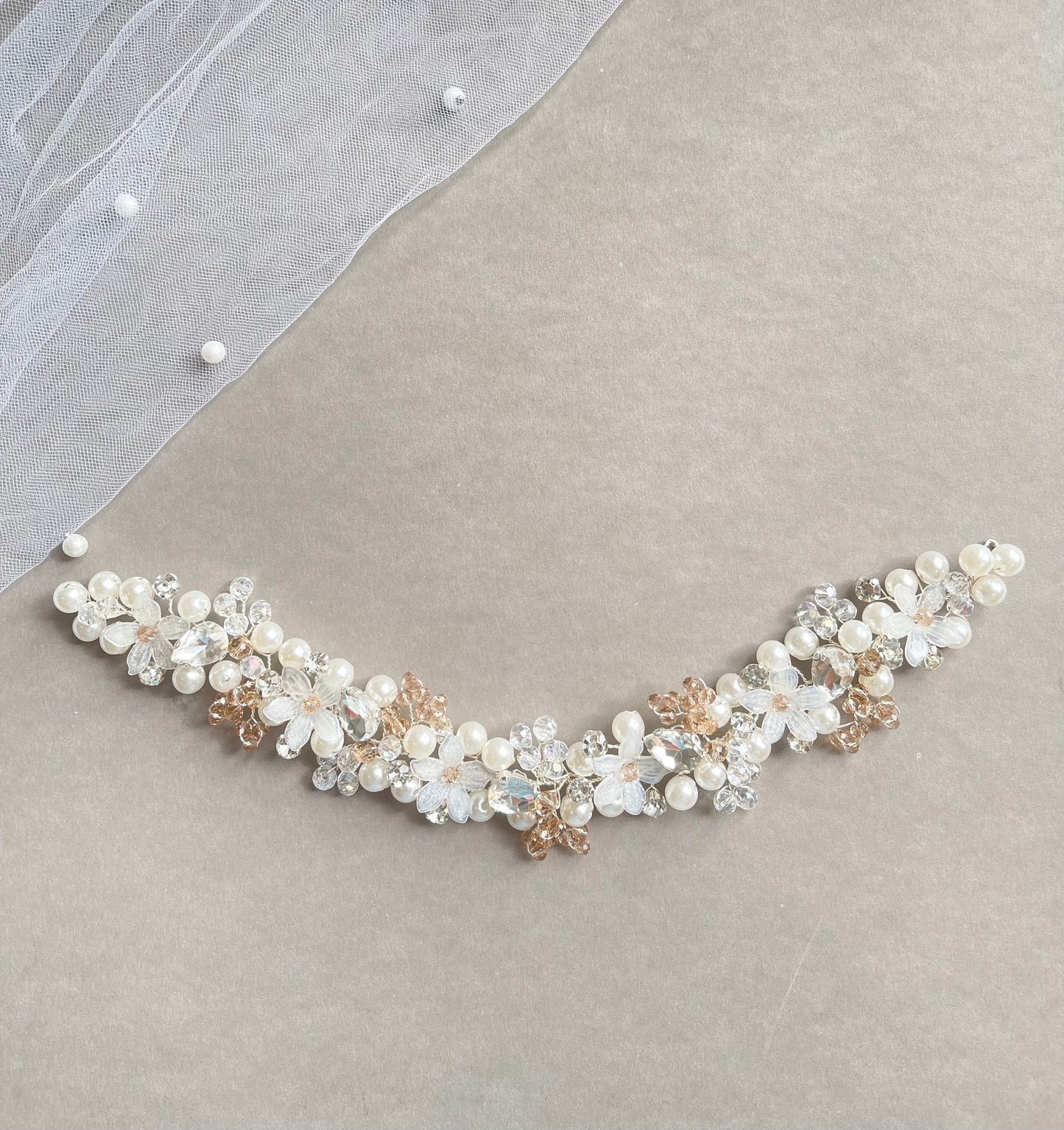 Bridal floral headpiece