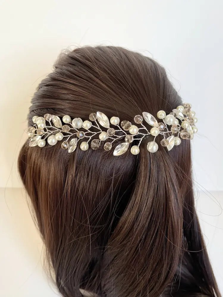 Bridal Pearl And Crystal Headpiece